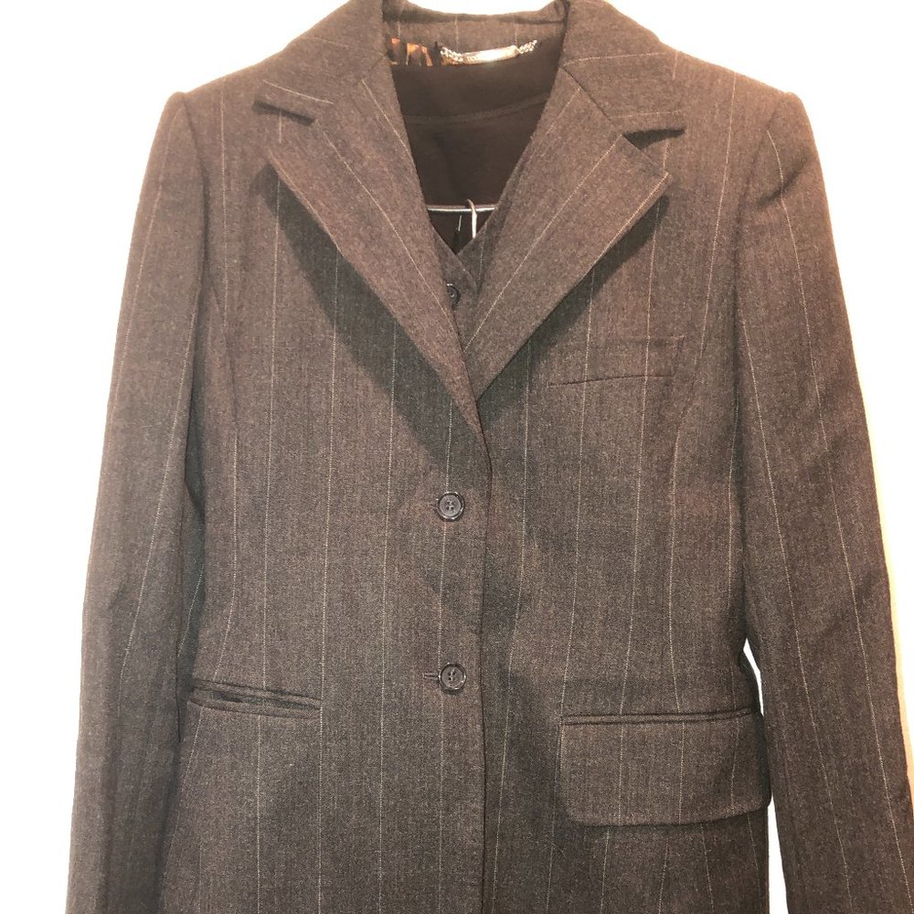 Dolce & Gabbana 3-piece Gray Pinstripe Wool Women's Suit